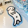 Alfombra Tufted Flocada de Cachorro de Dibujos Animados Blanco para Habitación Infantil, Sofá de Sala de Estar, Alfombra de Felpa para Piso Antideslizante, Manta para Dormitorio, Junto a la Cama