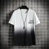 Camiseta de Seda de Gelo Masculina Verão Nova Marca Tendência Ins Verão com Capuz Manga Curta Proteção Solar Solta Tops de Estudante 1/2 Peças