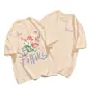 Camiseta de Manga Corta de Algodón Puro Talla Grande para Hombres y Mujeres, Estilo Retro Americano Holgado, Conjunto de Pareja, Top Chic Estilo Hong Kong, Moderno