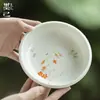 Maceta de flores silvestres pintada a mano de porcelana blanca de barro de jade Moji con juego de té de kung fu, bandeja de burbujas secas de cerámica para el hogar, accesorios para la ceremonia del té, bandeja para refrigerios