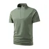 98936 Camisa Polo Verão Tamanho Grande Camiseta de Seda Gelada Manga Curta Elástica Resistente a Amassados Plus Size Casual Gola Alta Sem Costura Meia