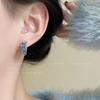 Pendientes de circonita azul de estilo moderno y elegante con diseño de nicho, elegantes y combinables, para mujer.