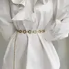 Moda Feminina Transfronteiriça Corrente de Cintura Circular Versátil Corrente de Cintura de Metal Simples Ajustável Corrente de Cintura Versátil para Blazer
