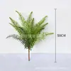 Sensación de goma suave hojas de helecho simulación plantas verdes paisajismo accesorios de pared pasto persa plantas en maceta decoración del hogar hojas de helecho grandes venta al por mayor