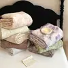 Colcha de Verano Botonada Clase A de Lino Natural Vintage, Lino Sintético, Transpirable, Amigable con la Piel, Versión Engrosada para Dormitorios de Estudiantes y Uso en el Hogar, Relleno Fino