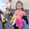 [em estoque meninas suéter de gola semi-alta suéter macio encerado outono e inverno bebê meninas top de manga comprida slim estilo estrangeiro interno