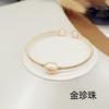 Pulsera de Perlas de Agua Dulce de Oro de 14K de Corea Pulsera de Perlas de Conservación de Color Mezclado Dulce Pulsera Nicho
