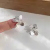 Pendientes de Flor de Lazo Estilo Coreano con Circonita para Mujer, Dulces, de Alta Gama, Elegantes y de Diseño, Pendientes de Lujo de Nicho Accesible