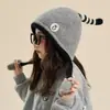 Chapéu Infantil Meninas Outono e Inverno Lã Pinguim Fofo Aperte e Chame Chapéu Quente com Proteção para Orelhas Chapéu de Tricô Pulôver para Bebê