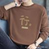 Venda Direta da Fábrica Outono e Inverno Moletom Masculino Manga Longa Solto Gola Redonda Estampado Tendência Estilo Coreano Casual Camiseta Base Top