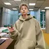 Moletom com Capuz Masculino Primavera e Outono Novo Retro Americano High Street Oversize Hoodie Pesado Jaqueta Solta Bonita