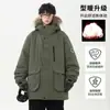 Estilo Nuevo Invierno 2025 Transfronterizo Chaqueta de Plumas con Capucha para Hombre con Cuello de Piel, Engrosada Cálida Holgada Talla Grande Abrigo de Moda