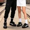 Zapatos Retro de Pan Negro Estilo Hong Kong para Mujer Tendencia Ins 2025 Otoño Nuevos Estudiantes Zapatillas Versátiles Deportivas y de Ocio para Hombres