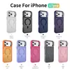 Adecuado para funda de iPhone 17, Lujo Ligero, Tacto de Piel de Gama Alta, Soporte Magnético Invisible para Lente, Personalización de Funda para iPhone