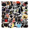 50 adesivos de gato preto gato preto grafite mala diário caderno explosões transfronteiriças adesivos DIY