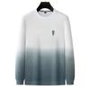 Suéter de punto para hombre Alihu, nuevo para otoño, cuello redondo, teñido en suspensión lavado, bordado, casual, moda, color degradado, suéter moderno