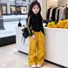 Conjunto Deportivo de Dos Piezas para Niñas, Tendencia Primavera, Chaqueta Casual Nueva, Pantalones Cargo, Conjunto de Dos Piezas, Ropa de Otoño para Bebés y Niños
