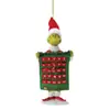 Decoración Monstruo Verde Peludo Navideño Colgante Acrílico Plano 2D Juguete de Dibujos Animados Árbol de Navidad Paquete Navideño