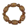 Pulsera de Ágata Amarilla Chalcedonia Ojo Amarillo Dzi de Xizang Tianyan, Dzi de Longan en Una Línea, para Hombres y Mujeres, Suministro al por Mayor