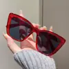 Óculos de Sol Estilo Popular Transfronteiriço Europeu e Americano Cat-Eye, Armação Quadrada Grande, Óculos Versáteis com Efeito Emagrecedor, Moda Ins e Sensação de Alto Padrão