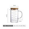Copo de medição de vidro resistente ao calor para forno de micro-ondas direto da fábrica, copo de vidro com escala de vidro espessado com alto teor de borosilicato, copo de leite