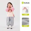 Conjunto casual de otoño de dos piezas para niñas de Dudu, lindo top y pantalones de dibujos animados, ropa de bebé