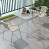 Conjunto de Mesa e Cadeiras para Pátio ao Ar Livre, Cadeiras e Mesas de Jantar para Varanda Externa, Montagem de Área de Lazer para Loja de Chá com Leite, Mesas de Ferro Forjado para Exterior