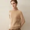 Suéter de cashmere 100% puro com gola alta para mulheres, nova cor sólida de outono e inverno, pulôver solto, camisa básica