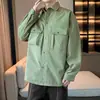 Camisetas deportivas de moda holgadas para hombre para primavera y otoño, chaqueta de trabajo para hombre con cuello de solapa, abrigo impermeable casual versátil