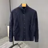 Jaqueta Cardigan de Tricô de Alta Qualidade para Homens, Suéter Soltinho para Outono e Inverno, Jaqueta Estilosa e da Moda Estilo Coreano com Gola Alta