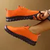 Colección de verano 2026 transfronteriza tallas grandes: Zapatos casuales de suela blanda, de una sola tira y con cordones para mujer, con un estilo inspirado en el británico