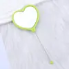 Espejo de Mano con Forma de Corazón para Maquillaje, Espejo de Tocador Portátil de una Cara con Cuentas Creativas DIY, Espejo de Maquillaje de Plástico con Forma de Corazón en Stock