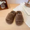 Chinelos infantis fofos estilo coreano, unissex, com sola grossa, para usar ao ar livre no outono e inverno, chinelos quentes para casa