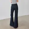 Jeans Acampanados Elásticos de Color Original para Mujer, Estilo Nuevo, Corte Delgado, Caída Suelta, Versátiles, No Ajustados en las Piernas, Pantalones Bootcut