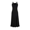 Vestido Camisola de Punto Elegante con Fruncidos Estilo Puro Deseo, Moda Primavera y Verano Ajustado de Color Sólido de Longitud Media