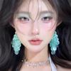 Mismo Estilo que Xiaohongshu ~ Aretes Largos Retro con Borlas de Pétalos Diseño Nicho Aretes Elegantes Cool y Exagerados