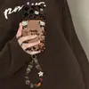 Pulsera de gato KT con estampado de leopardo adecuada para funda de teléfono Apple 18pm iPhone 17 Otoño/Invierno 16 Lindo Dibujo Animado 15 Gamuza