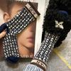 Calcetines de mujer personalizados de moda popular con letras simples y largas de Europa y América, calcetines cálidos de primavera y otoño, moda ins, todo a juego transfronterizos