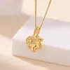 Colar Yilu de Prata S925 Sterling Banhado a Ouro Riqueza Instantânea Pônei Moeda de Cobre Tridimensional Corrente Lateral da Moda Conjunto de Pingente Corrente