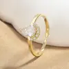 Anel Zircônia Gota d'Água Nicho Japonês e Coreano Tendência Feminina Design Aberto Elegante de Alta Qualidade Versátil Exquisito