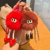 Lindo Conejo Rex Sintético de Piernas Largas Bolita de Carbón Nube Bolso Llavero Colgante Peluche Adorno para Coche Llavero