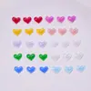 Accesorios para uñas de color sólido translúcidos en forma de corazón de colores mixtos, piezas pequeñas de resina, aretes DIY, pinzas para el cabello, accesorios para uñas postizas al por mayor