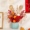 Lujo Ligero Adornos Chinos Nuevos Cubo de Calabaza Fruta de la Fortuna Fruta Roja Granada Flor Falsa Decoración de Restaurante Sala de Estar