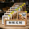 Moldura de Foto Oca de Madeira Espécime de Flor Seca Blocos de Construção Caixa de Exibição para Armazenamento de Conchas Jardim de Infância Artesanato DIY Personalizável LO