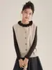Cárdigan de Manga Larga con Cuello Redondo y Botones para Niña de Lana Merino, Estilo Nuevo Otoño 2026, Chaleco sin Mangas Artístico en Capas Casual para Niños