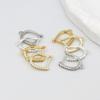 Pendientes de Herradura en Forma de U con Circonita de Color Dorado Real Electrochapado en Oro de 14K DIY Hechos a Mano Versátiles Accesorios de Joyería A45C