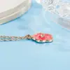 Collar de Flor con Goteo de Aceite Tachonado de Diamantes, Cadena para Clavícula Flor de Durazno, Diseño de Nicho, Exquisito y Compacto, Nuevo Estilo 2022, Colgante de Lujo Ligero