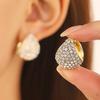 Aretes de Bola Mate Europeos y Americanos ins para Mujer Estilo Francés Lujo Ligero Diseño Nicho Hueco Esférico Hebilla de Oreja Celebridad de Internet Oreja Trendy