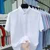 Camisa Oxford 100% Algodão 2026 Nova Moda Camisa Casual Simples e Confortável Cardigã Masculino de Manga Curta