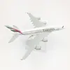 Modelo de Avión Adornos Estáticos de Aleación 16cm Emirates Airbus A380 Venta Directa de Fábrica